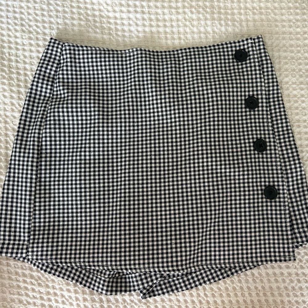 Black and White Checkered Women's Skort